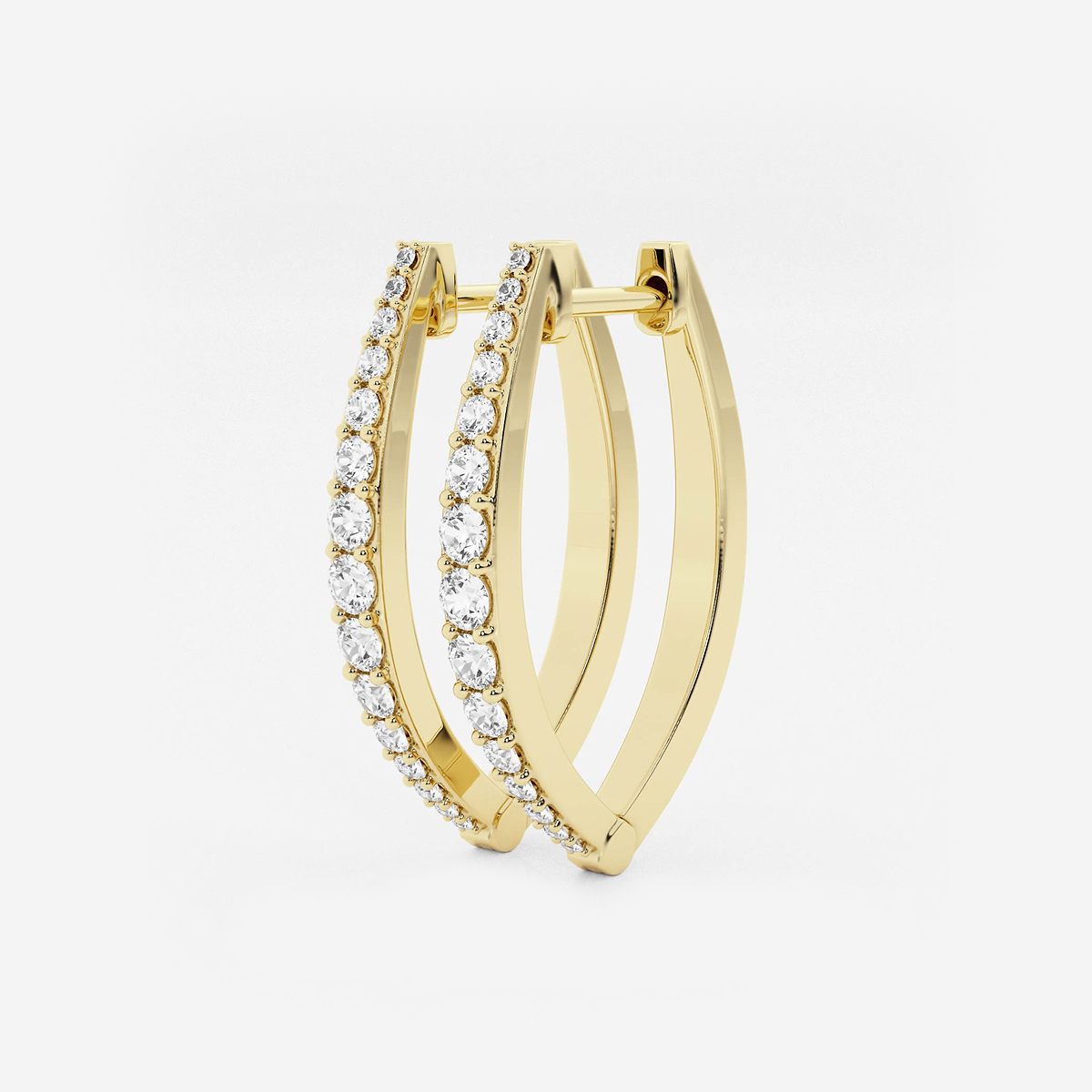 Additional Image 1 for  1/2 ctw Round Lab Grown Diamond Hoop Earrings
