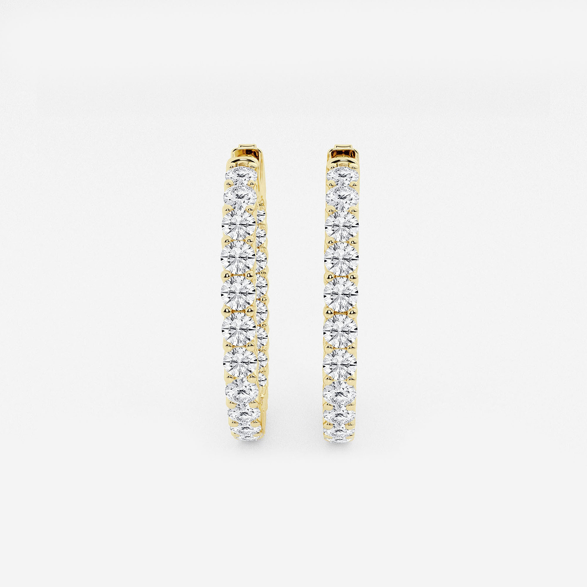 4 ctw Round Lab Grown Diamond Inside Out Hoop Earrings