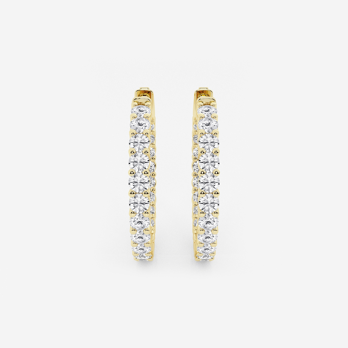 3 ctw Round Lab Grown Diamond Inside Out Hoop Earrings