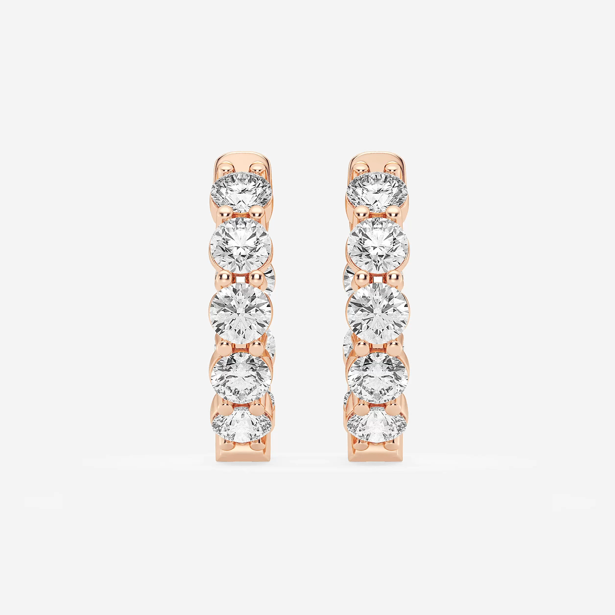 5 ctw Round Lab Grown Diamond Inside Out Hoop Earrings