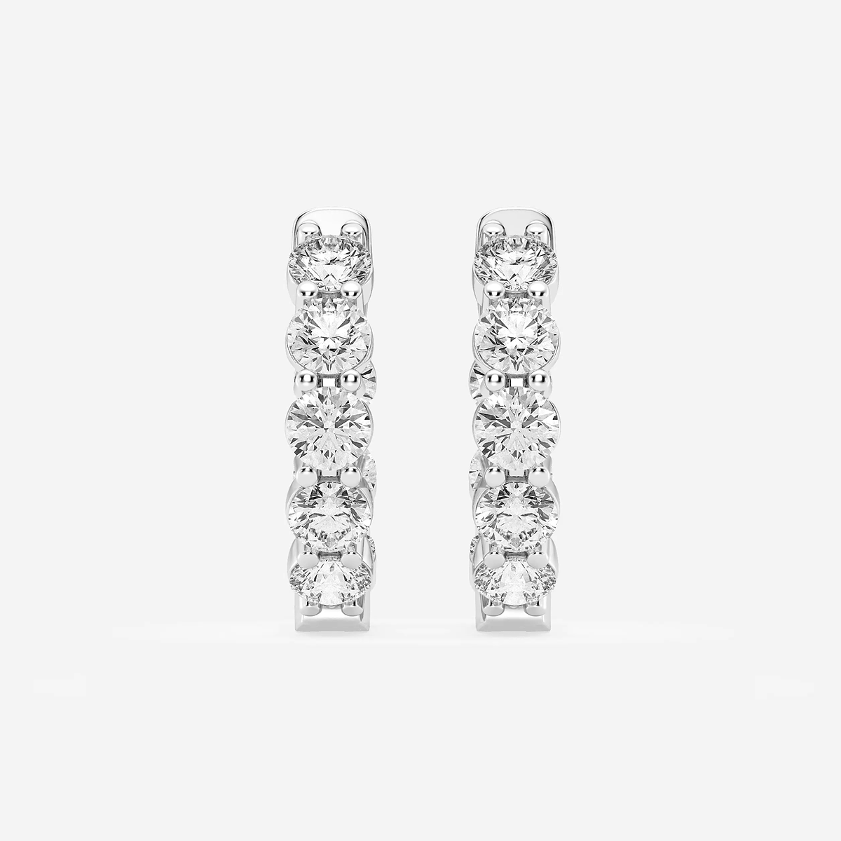 5 ctw Round Lab Grown Diamond Inside Out Hoop Earrings