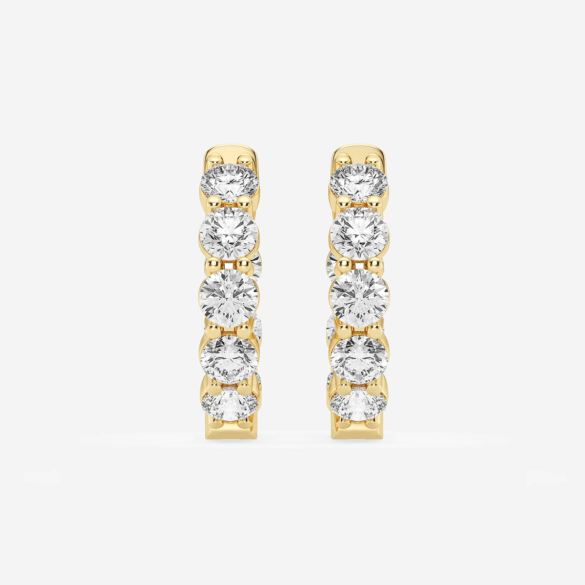 5 ctw Round Lab Grown Diamond Inside Out Hoop Earrings