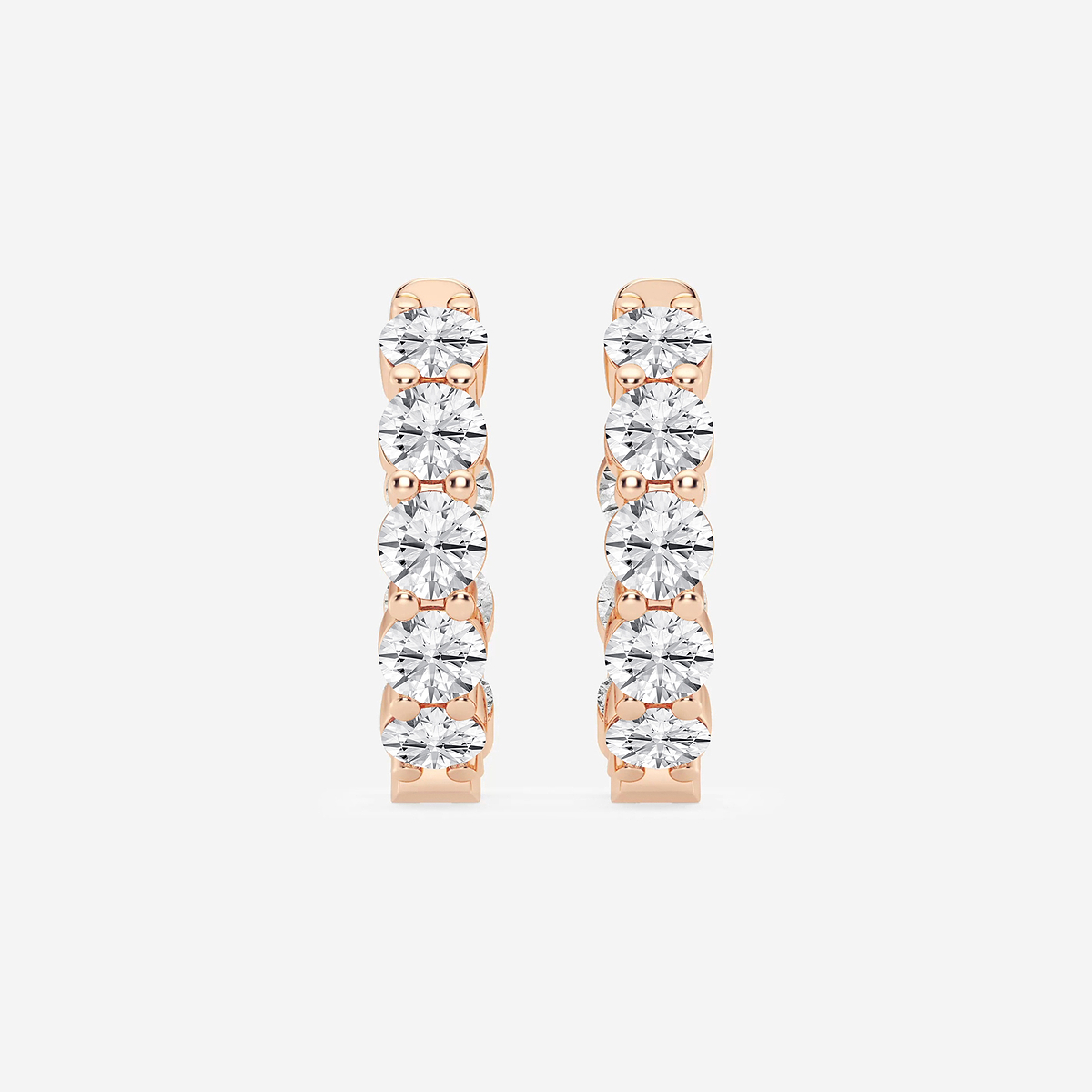 6 ctw Round Lab Grown Diamond Inside Out Hoop Earrings