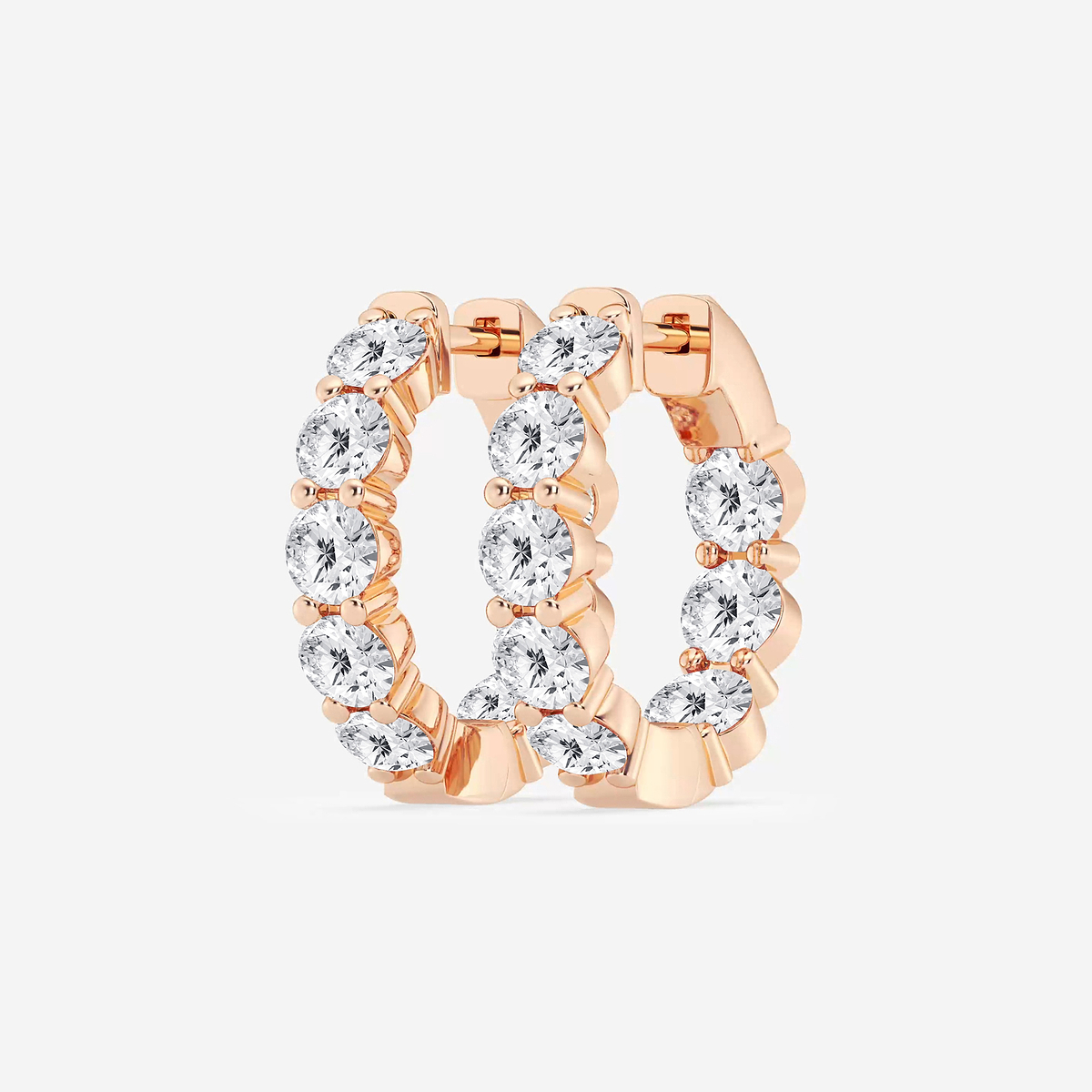 Additional Image 1 for  6 ctw Round Lab Grown Diamond Inside Out Hoop Earrings