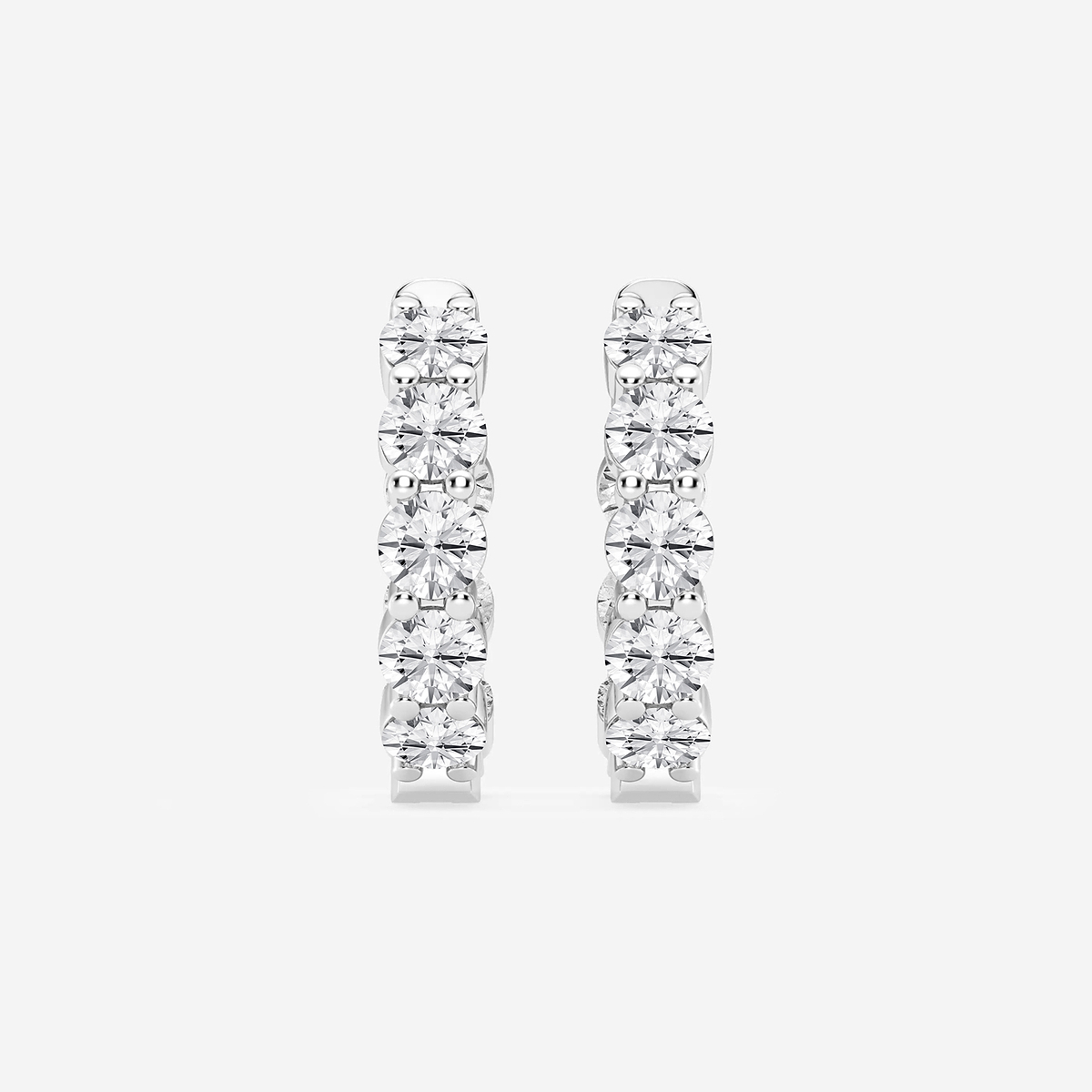 6 ctw Round Lab Grown Diamond Inside Out Hoop Earrings