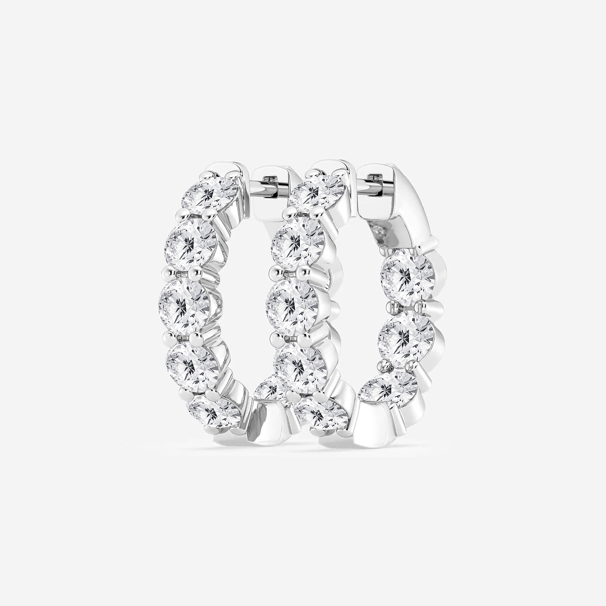 Additional Image 1 for  6 ctw Round Lab Grown Diamond Inside Out Hoop Earrings