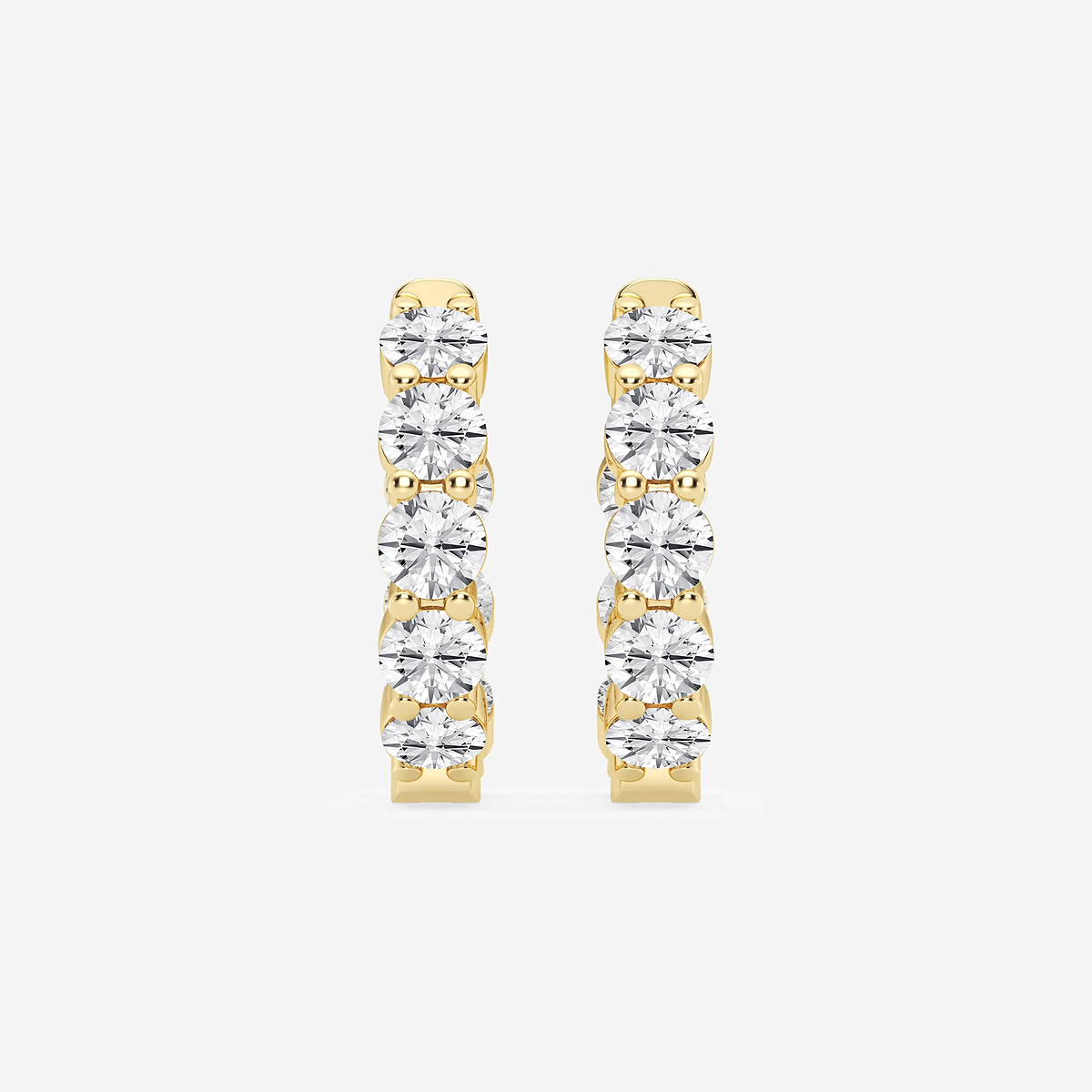6 ctw Round Lab Grown Diamond Inside Out Hoop Earrings