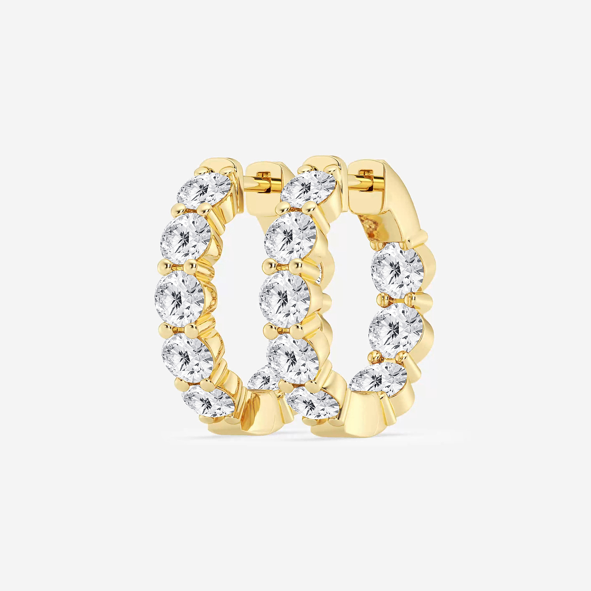 Additional Image 1 for  6 ctw Round Lab Grown Diamond Inside Out Hoop Earrings