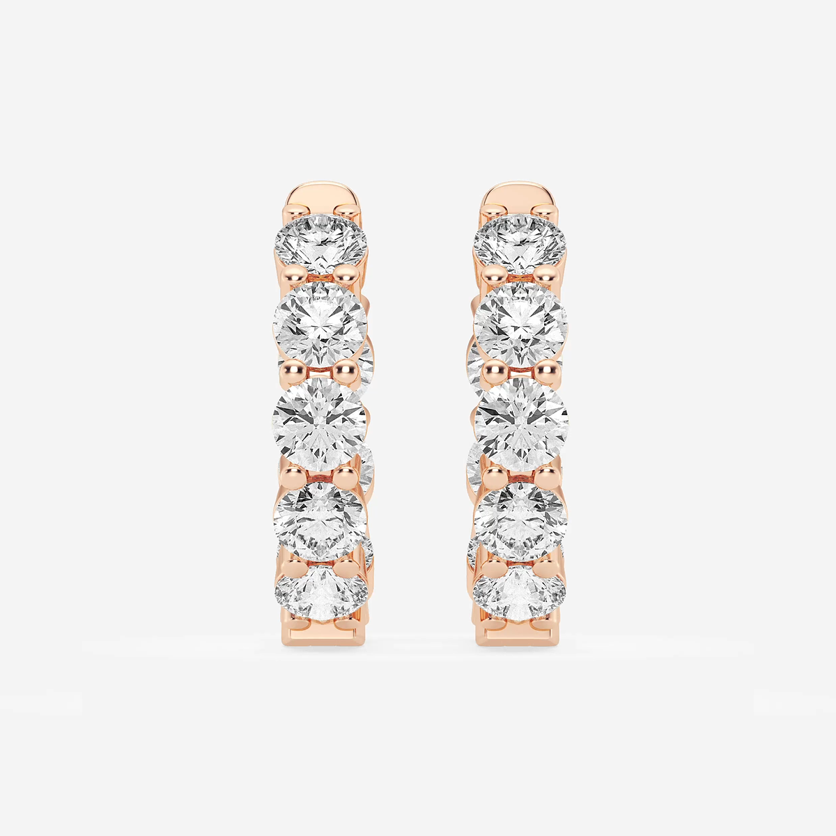 7 ctw Round Lab Grown Diamond Inside Out Hoop Earrings