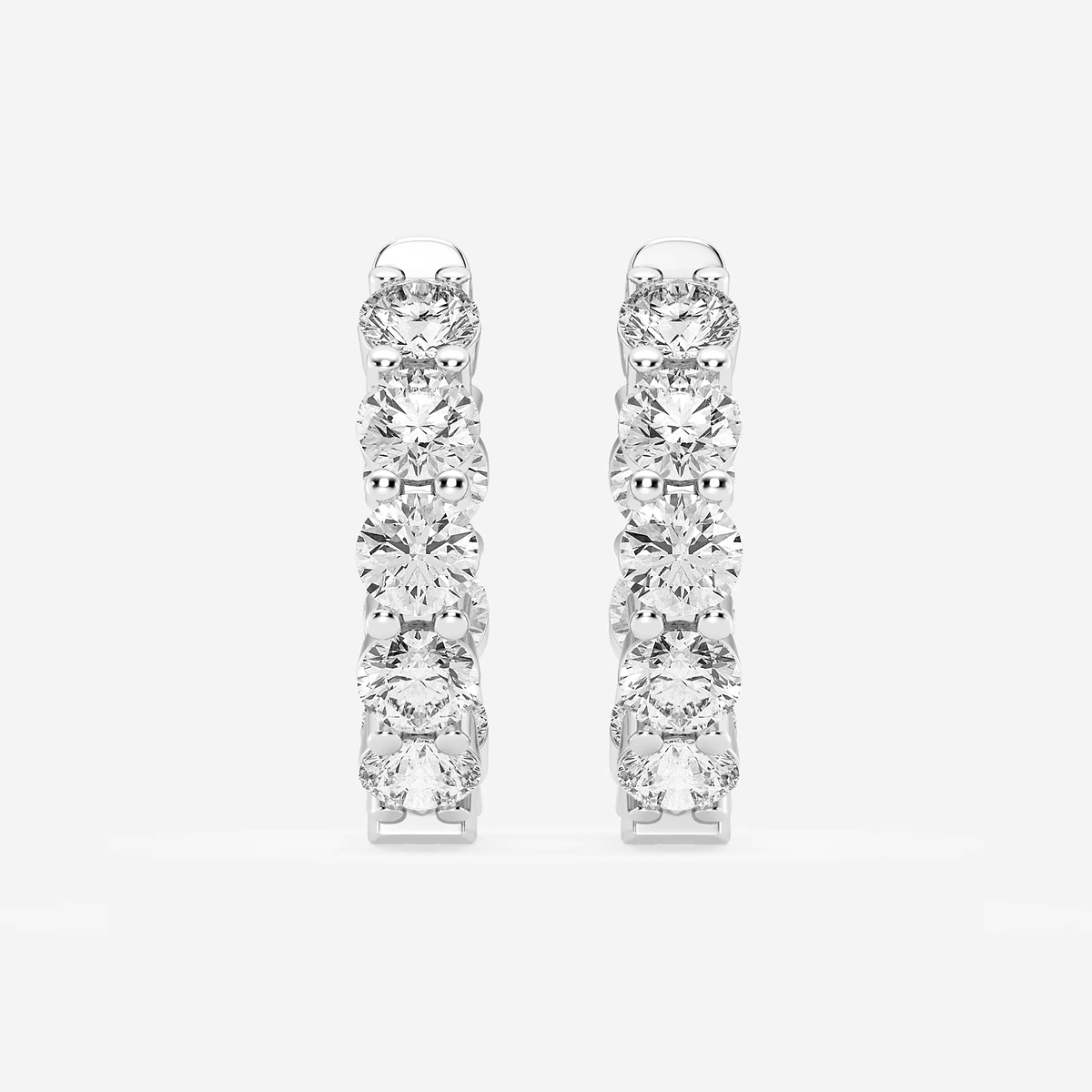7 ctw Round Lab Grown Diamond Inside Out Hoop Earrings