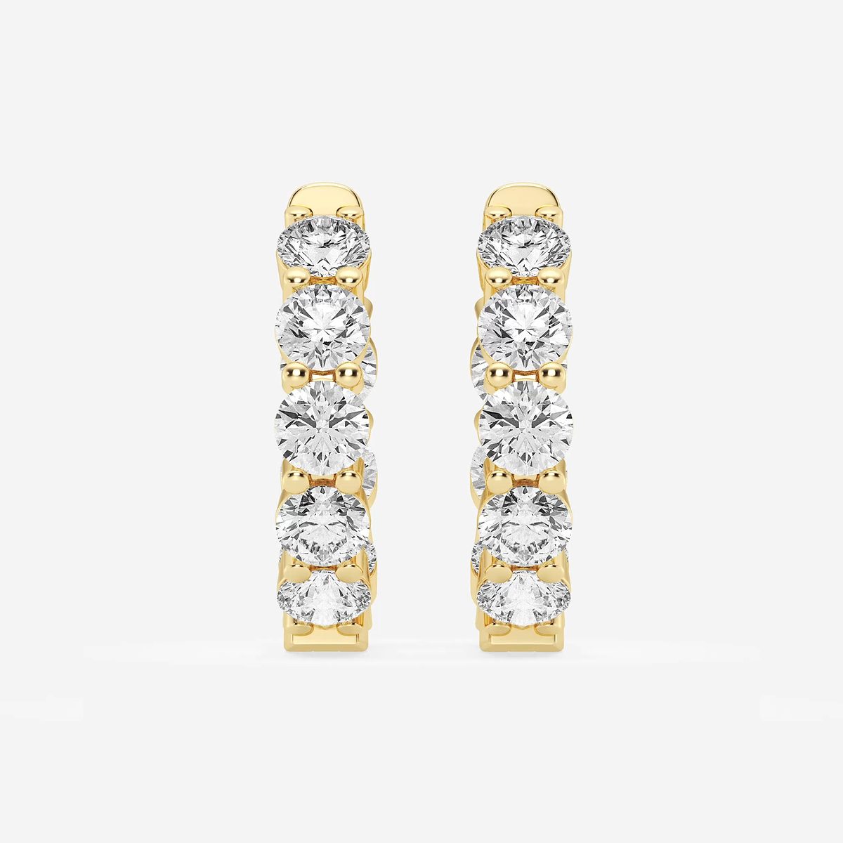 7 ctw Round Lab Grown Diamond Inside Out Hoop Earrings