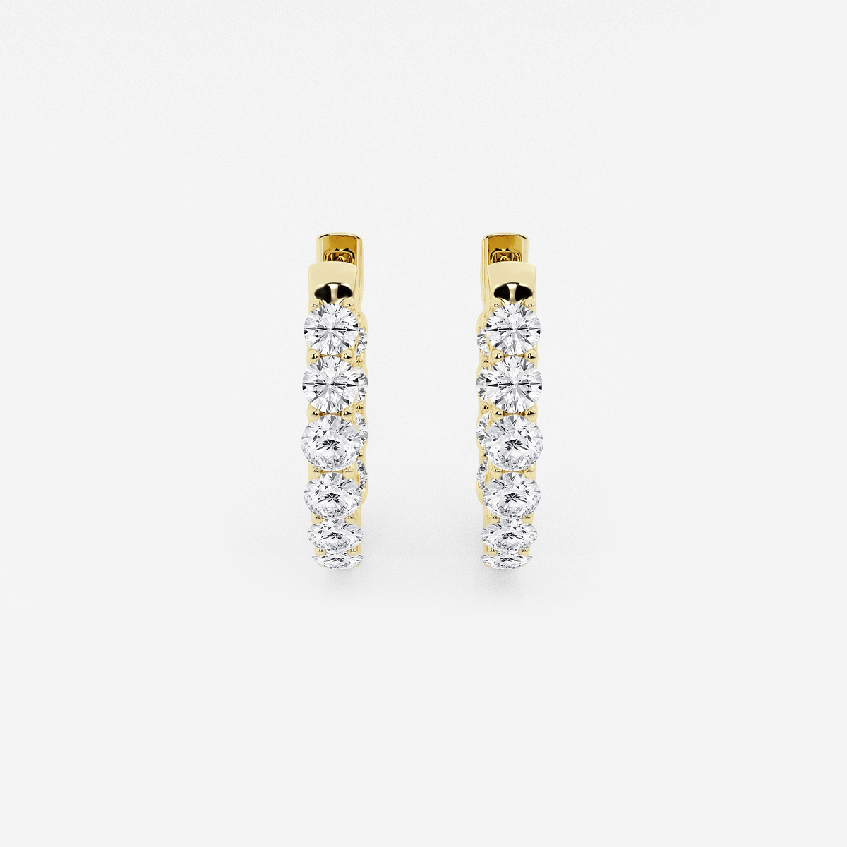 2 ctw Round Lab Grown Diamond Oval-Shaped Inside Out Hoop Earrings