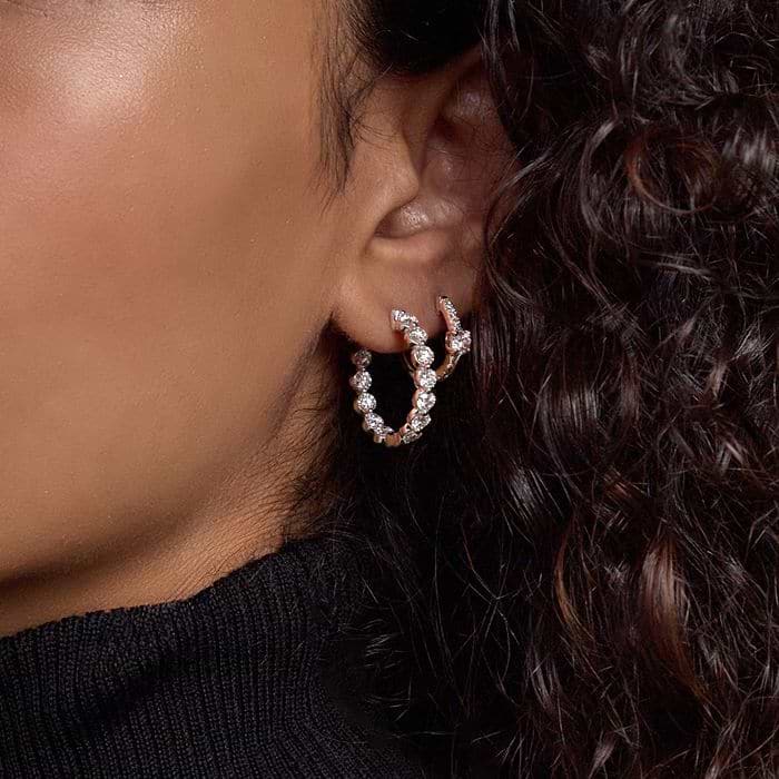 Oval-Shaped Inside Out Round Hoop Earrings