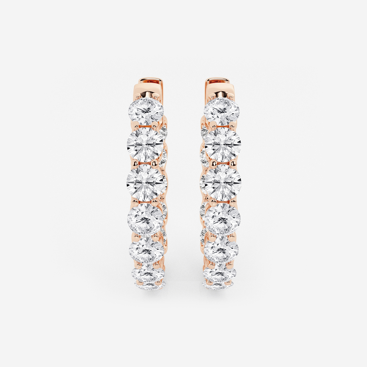 8 ctw Round Lab Grown Diamond Oval-Shaped Inside Out Hoop Earrings