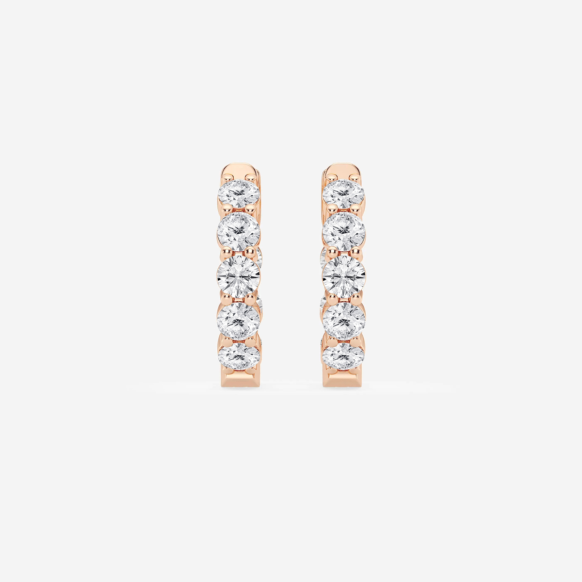2 ctw Round Lab Grown Diamond Inside Out Hoop Earrings