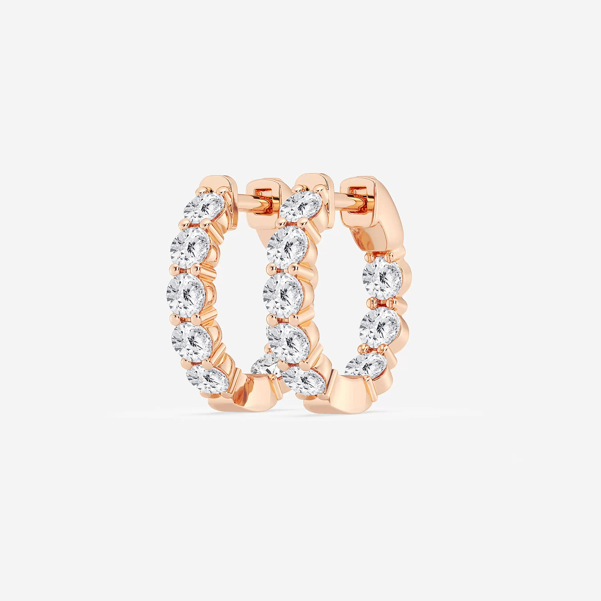 Additional Image 1 for  2 ctw Round Lab Grown Diamond Inside Out Hoop Earrings
