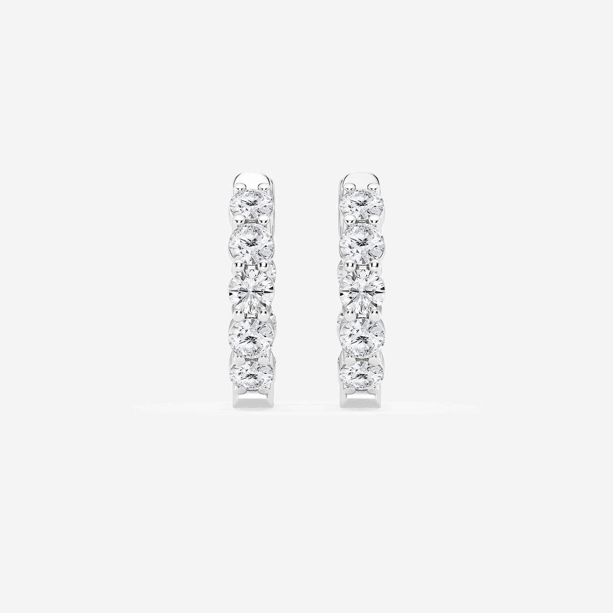 2 ctw Round Lab Grown Diamond Inside Out Hoop Earrings