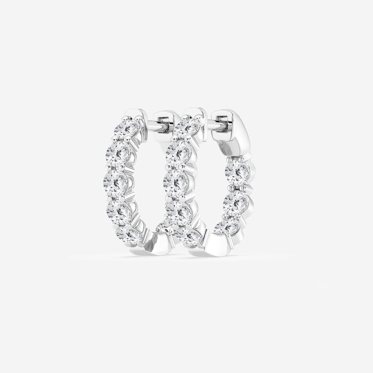 Additional Image 1 for  2 ctw Round Lab Grown Diamond Inside Out Hoop Earrings
