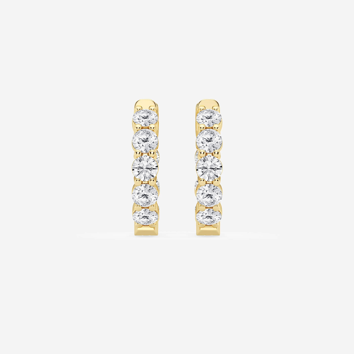 2 ctw Round Lab Grown Diamond Inside Out Hoop Earrings