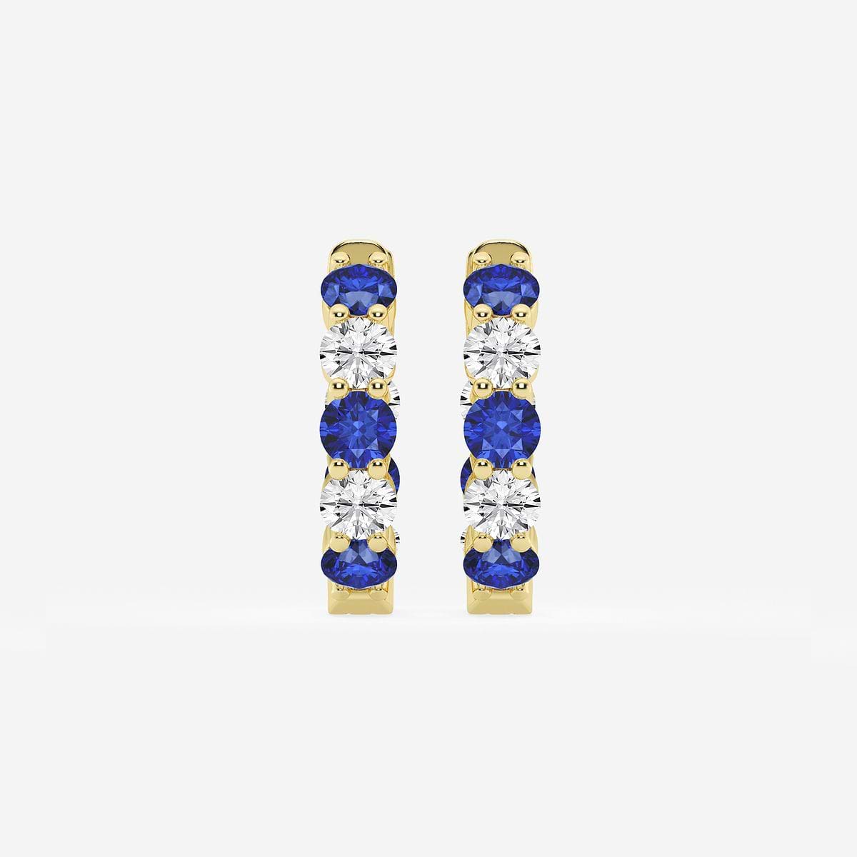 3.1 mm Round Created Sapphire and 1 ctw Round Lab Grown