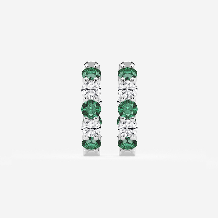 Emerald Inside Out Hoops