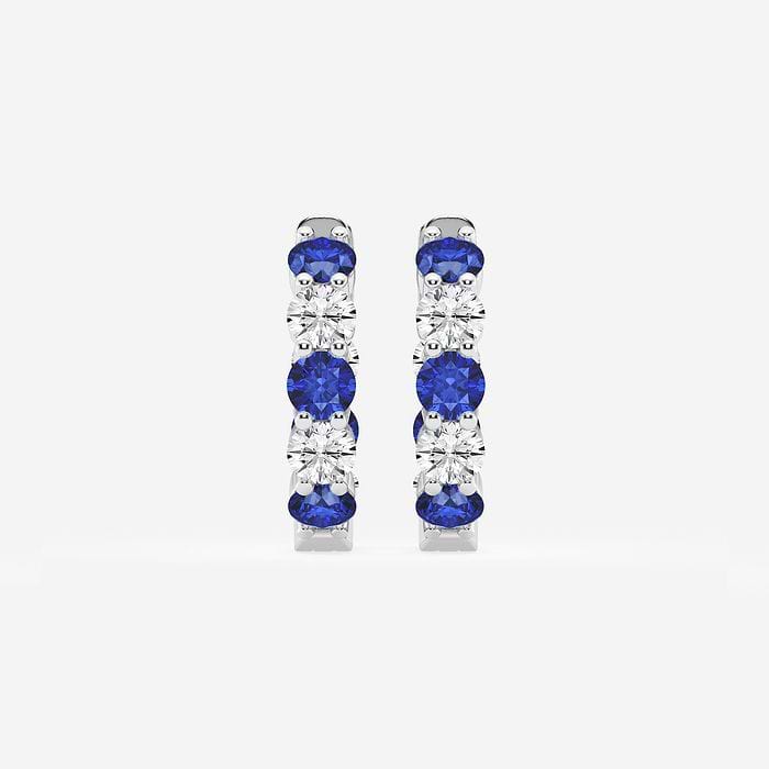 Sapphire Inside Out Round Hoop Earrings