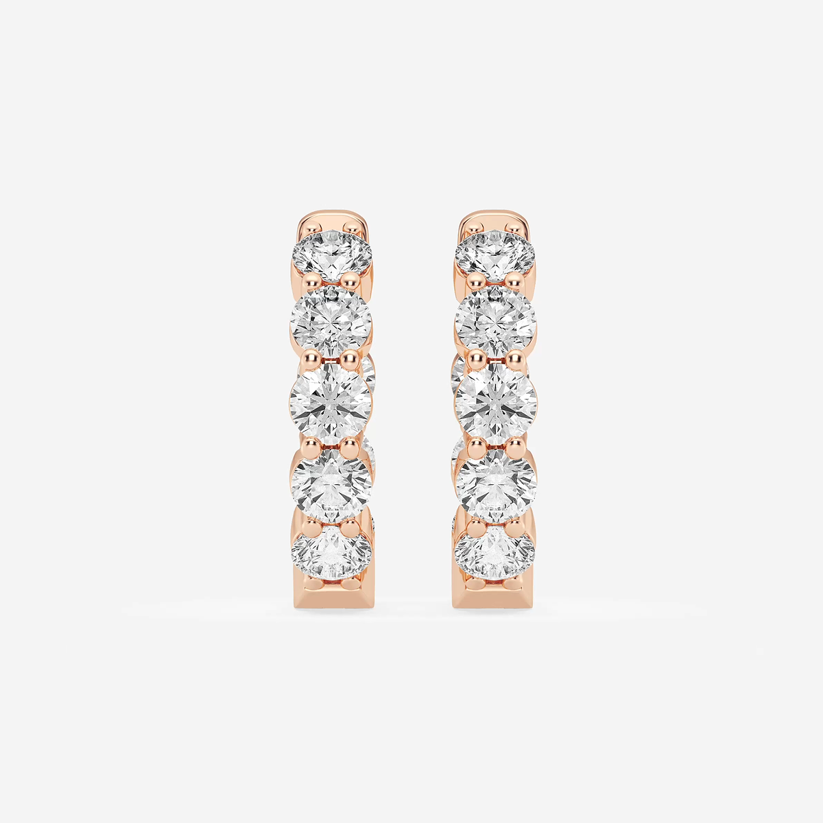 3 ctw Round Lab Grown Diamond Inside Out Hoop Earrings