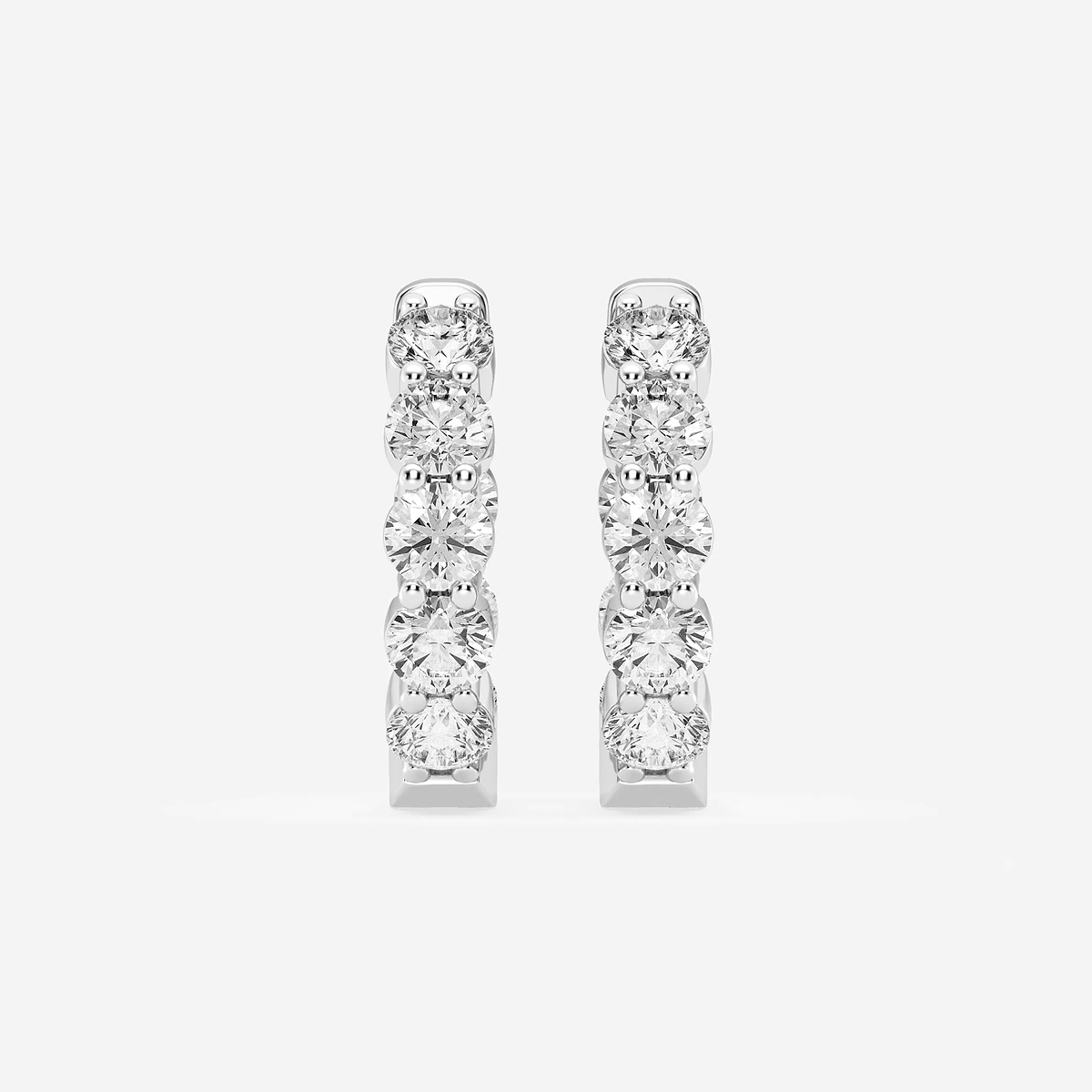 3 ctw Round Lab Grown Diamond Inside Out Hoop Earrings