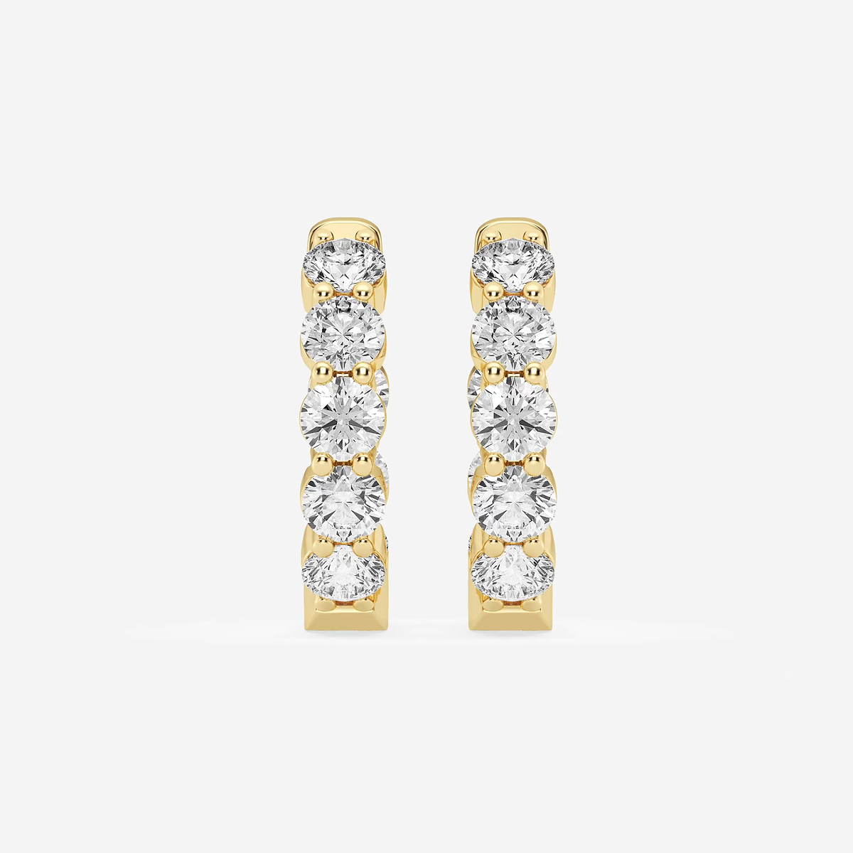 3 ctw Round Lab Grown Diamond Inside Out Hoop Earrings