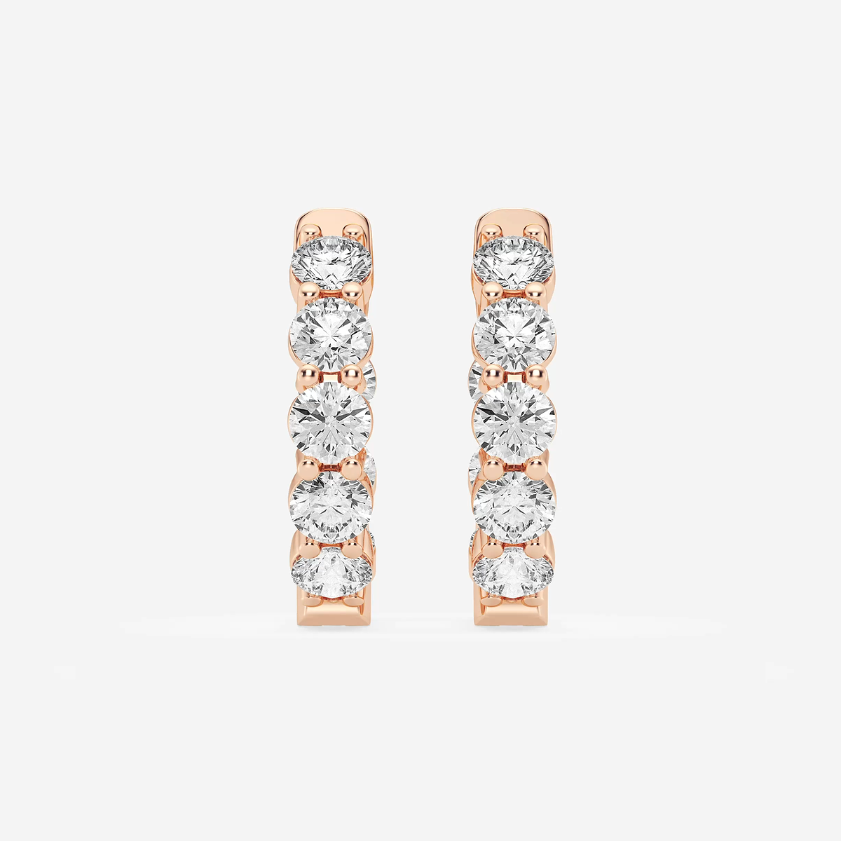 4 ctw Round Lab Grown Diamond Inside Out Hoop Earrings