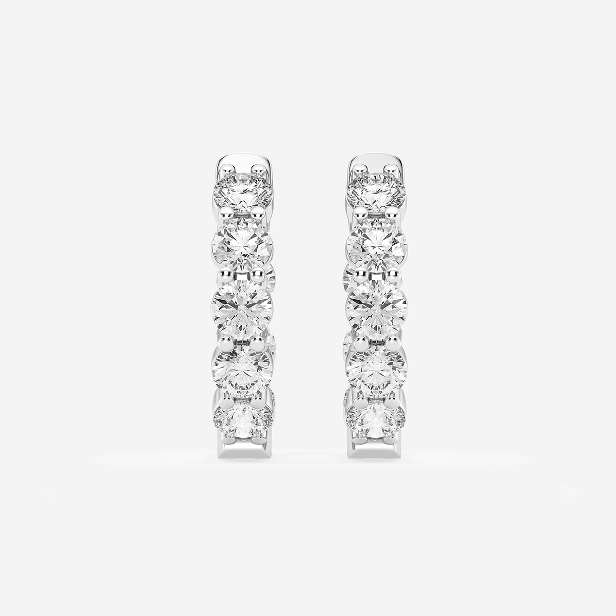 4 ctw Round Lab Grown Diamond Inside Out Hoop Earrings