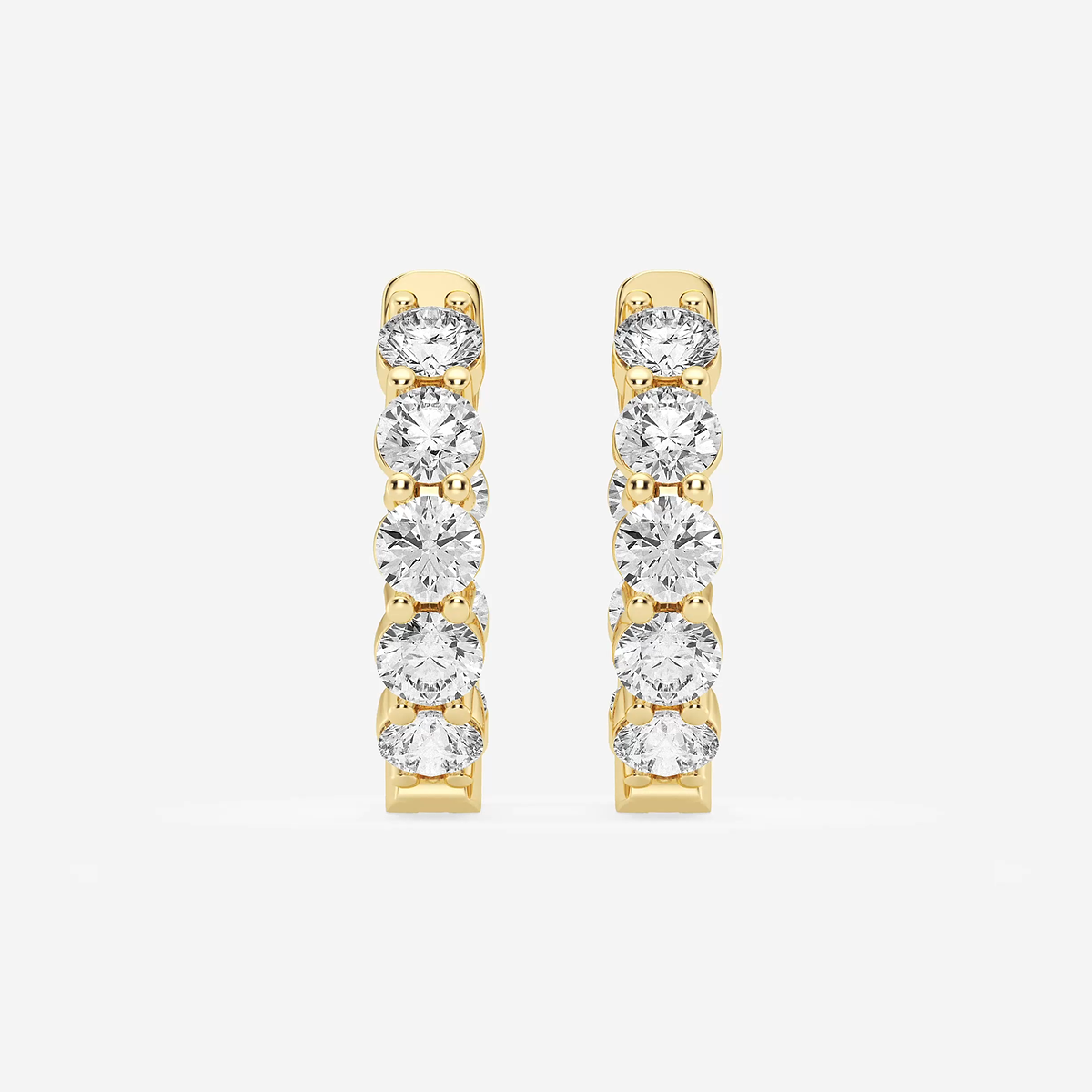 4 ctw Round Lab Grown Diamond Inside Out Hoop Earrings