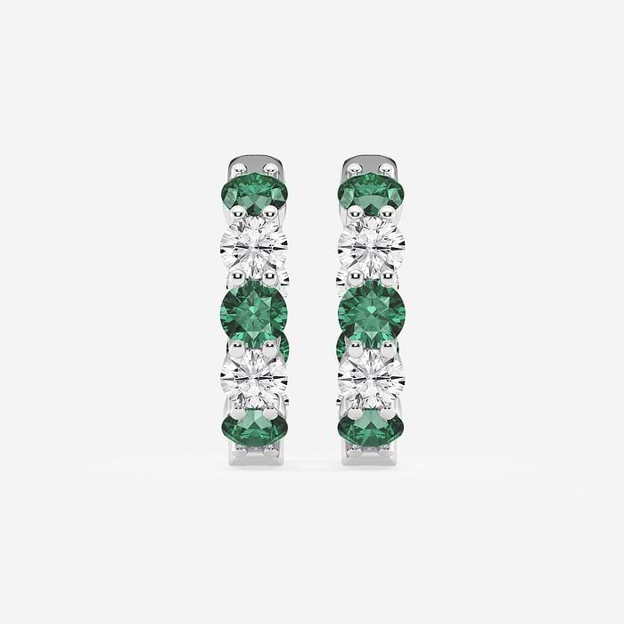 Emerald Inside Out Round Hoop Earrings