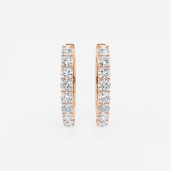 Shared Prong Round Hoop Earring
