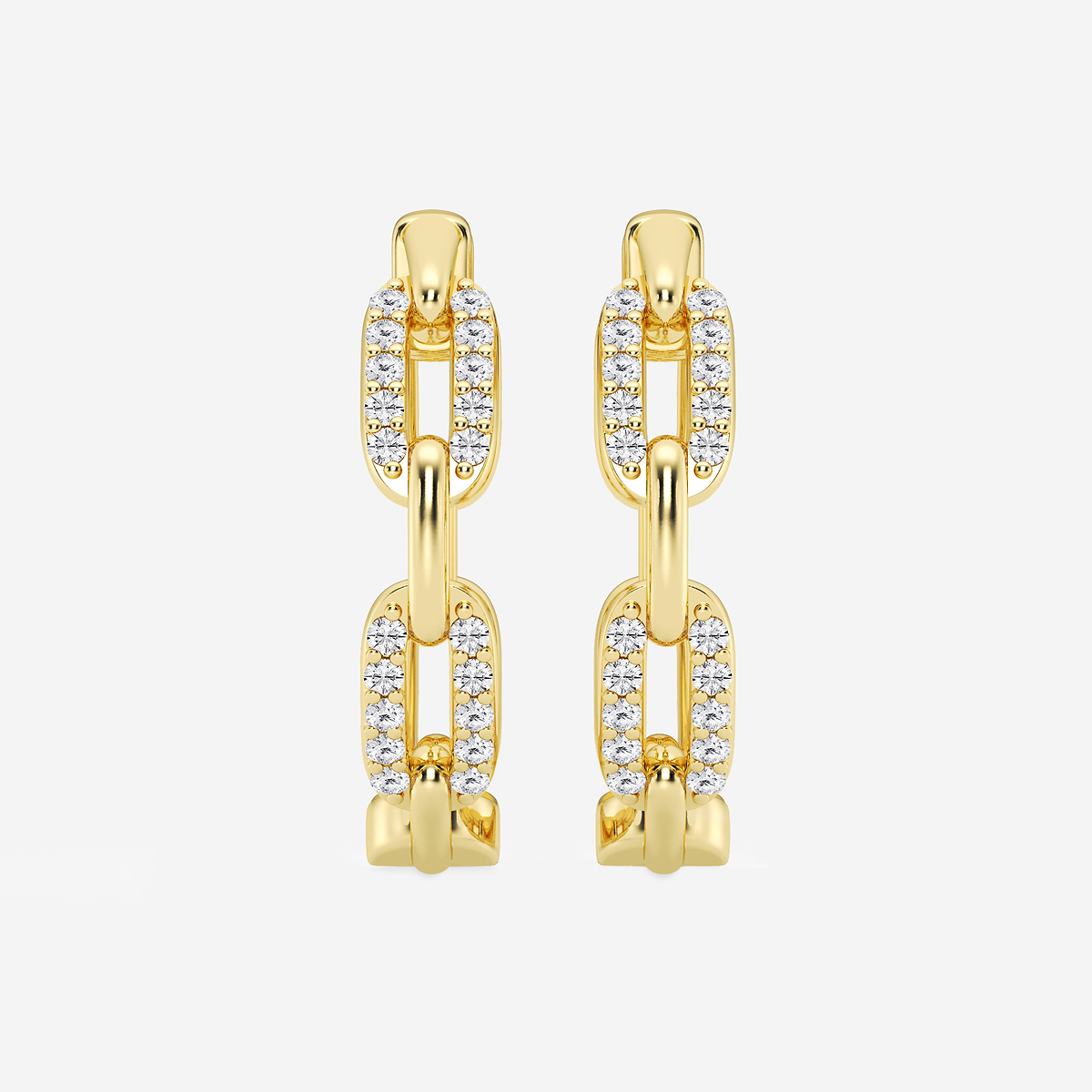 1/4 ctw Round Lab Grown Diamond Petite Paperclip Hoop Earrings