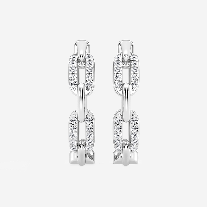 Petite Paperclips - 1/4 ctw Round Lab Grown Diamond Petite Paperclip Hoop Earrings