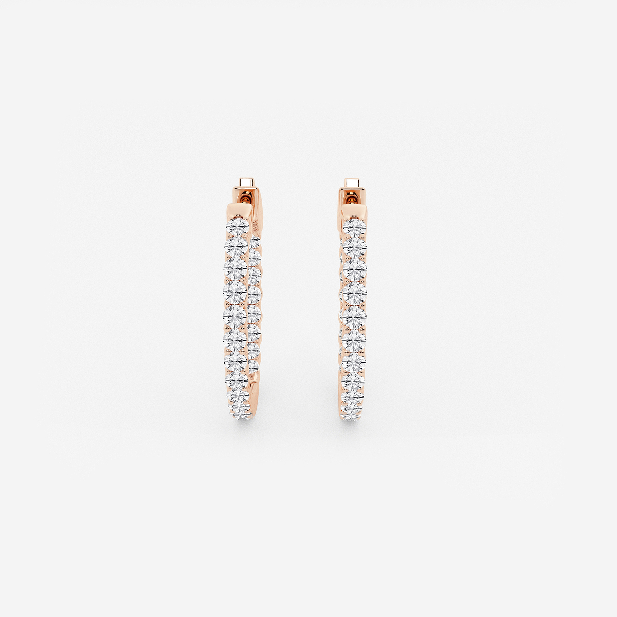 1 ctw Round Lab Grown Diamond Inside Out Hoop Earrings