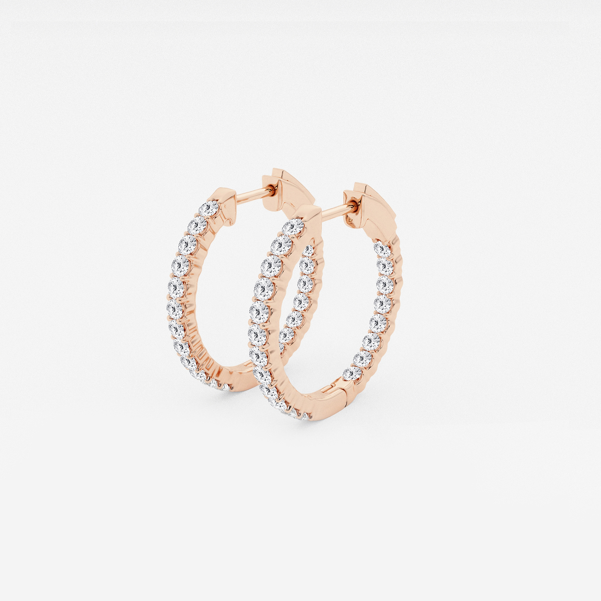 Additional Image 1 for  1 ctw Round Lab Grown Diamond Inside Out Hoop Earrings