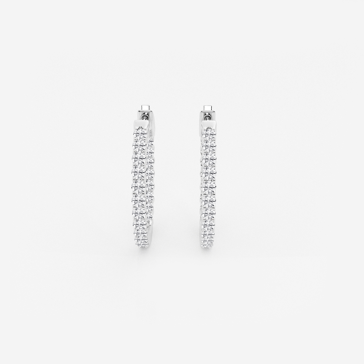 1 ctw Round Lab Grown Diamond Inside Out Hoop Earrings