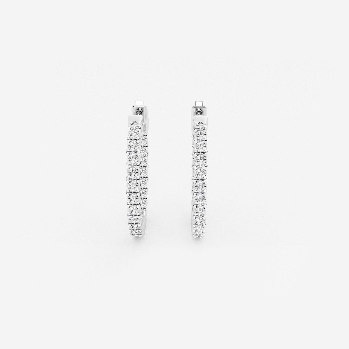 1 ctw Round Lab Grown Diamond Inside Out Hoop Earrings