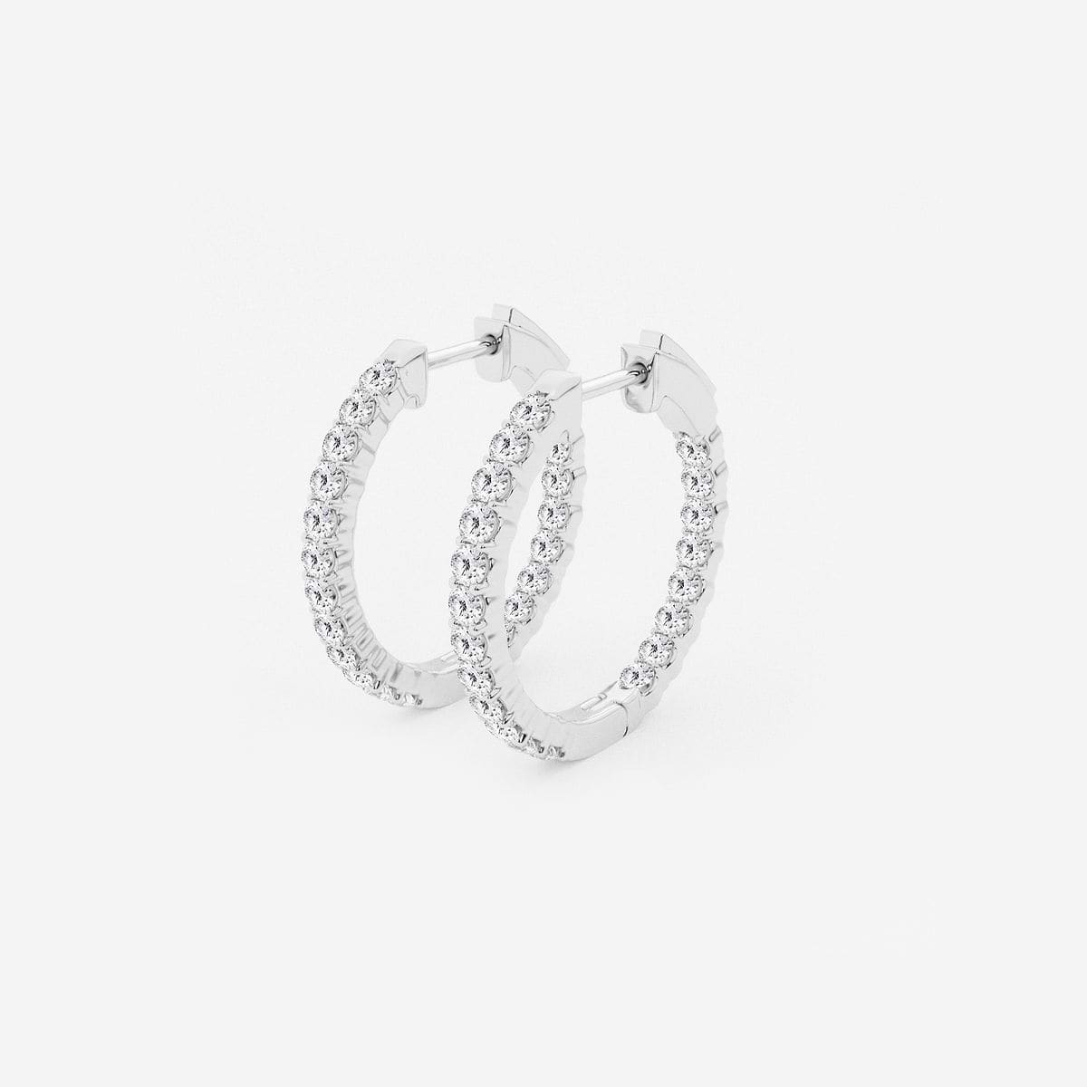 Additional Image 1 for  1 ctw Round Lab Grown Diamond Inside Out Hoop Earrings