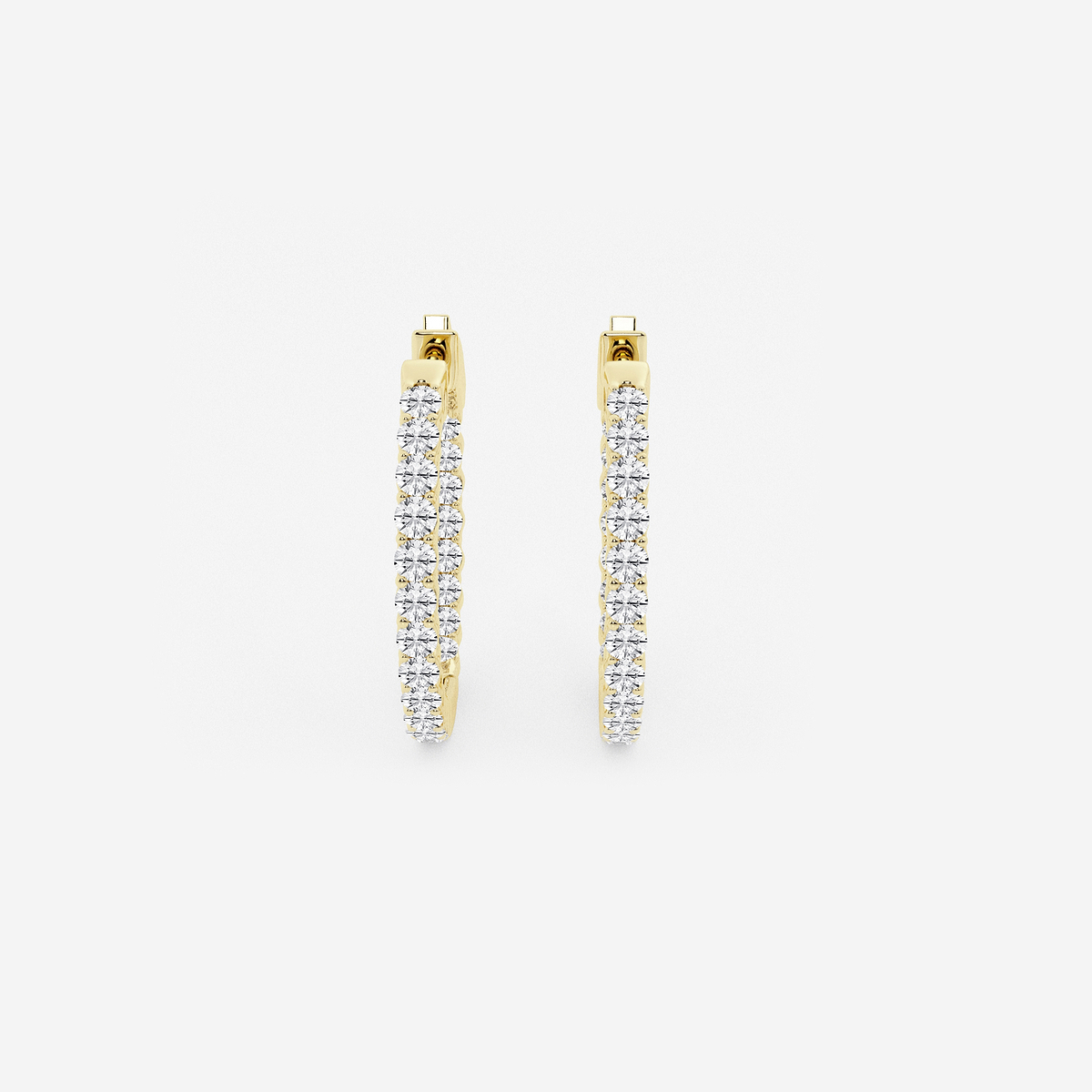 1 ctw Round Lab Grown Diamond Inside Out Hoop Earrings