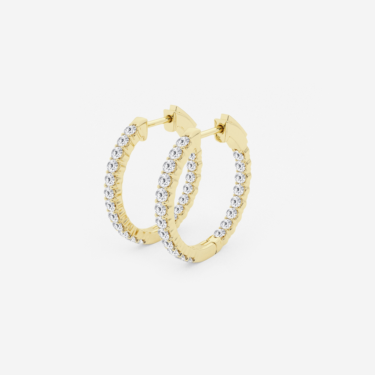 Additional Image 1 for  1 ctw Round Lab Grown Diamond Inside Out Hoop Earrings