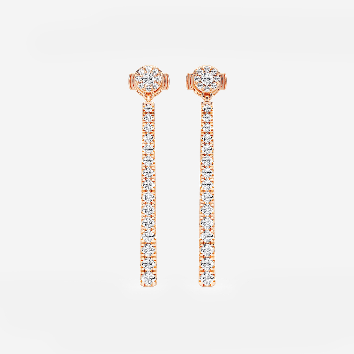 1 ctw Round Lab Grown Diamond Hinged Graduated Drop Earrings