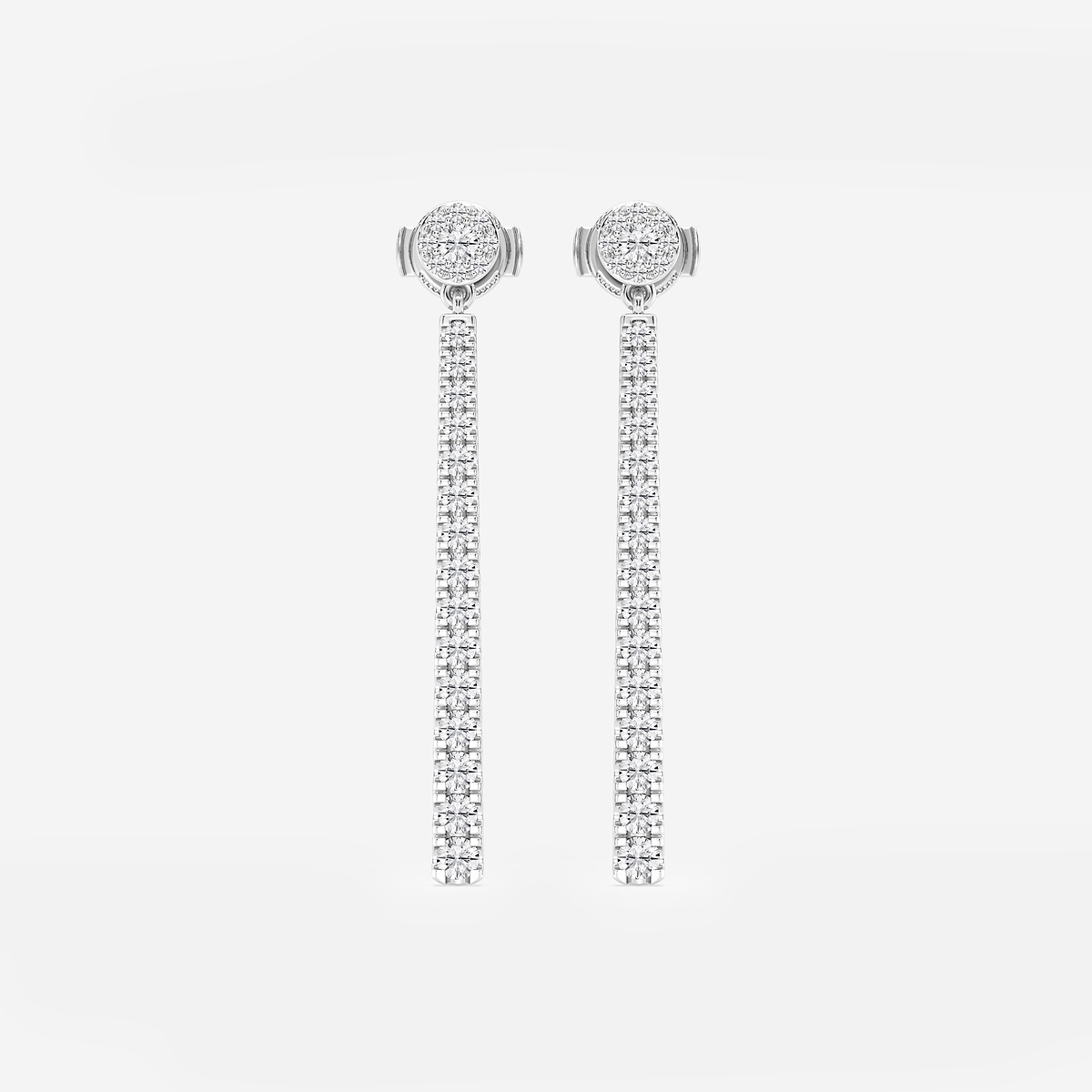 1 ctw Round Lab Grown Diamond Hinged Graduated Drop Earrings