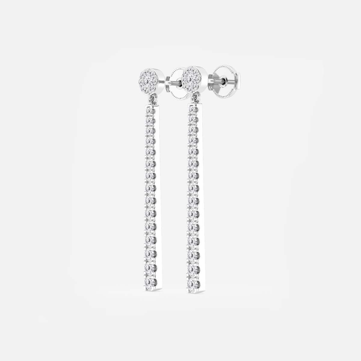 Additional Image 1 for  1 ctw Round Lab Grown Diamond Hinged Graduated Drop Earrings