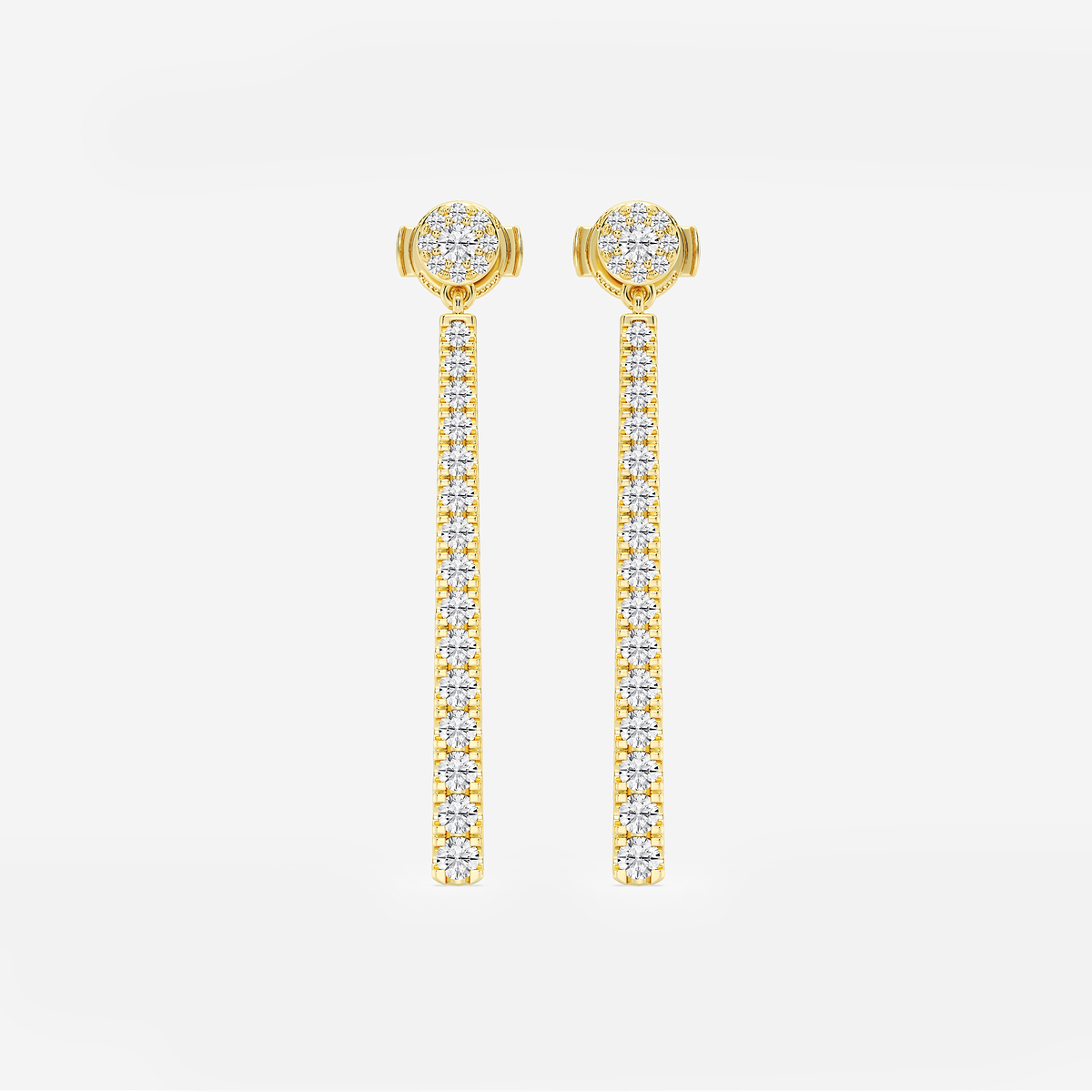 1 ctw Round Lab Grown Diamond Hinged Graduated Drop Earrings
