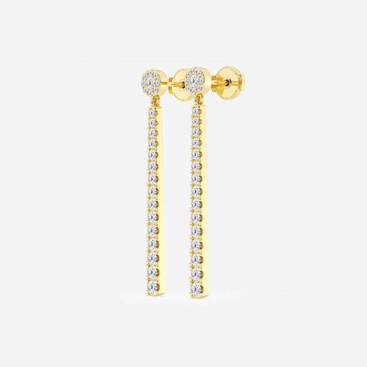 Additional Image 1 for  1 ctw Round Lab Grown Diamond Hinged Graduated Drop Earrings