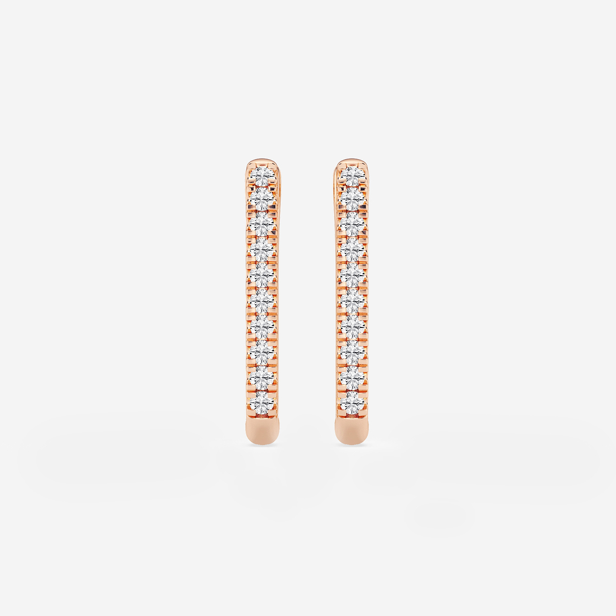 1/5 ctw Round Lab Grown Diamond Paper Clip Hoop Earrings