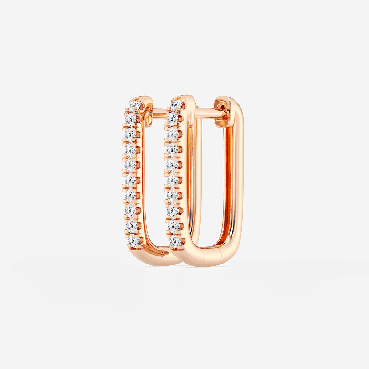 Additional Image 1 for  1/5 ctw Round Lab Grown Diamond Paper Clip Hoop Earrings